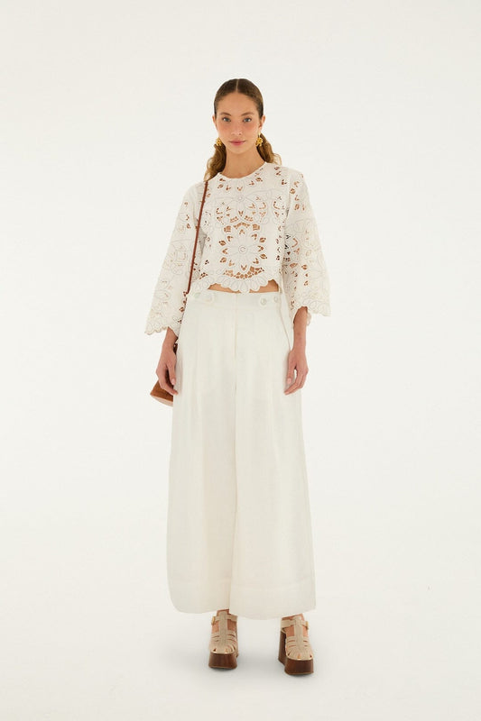 Off-White High Waisted Euroflax™ Premium Linen Pants