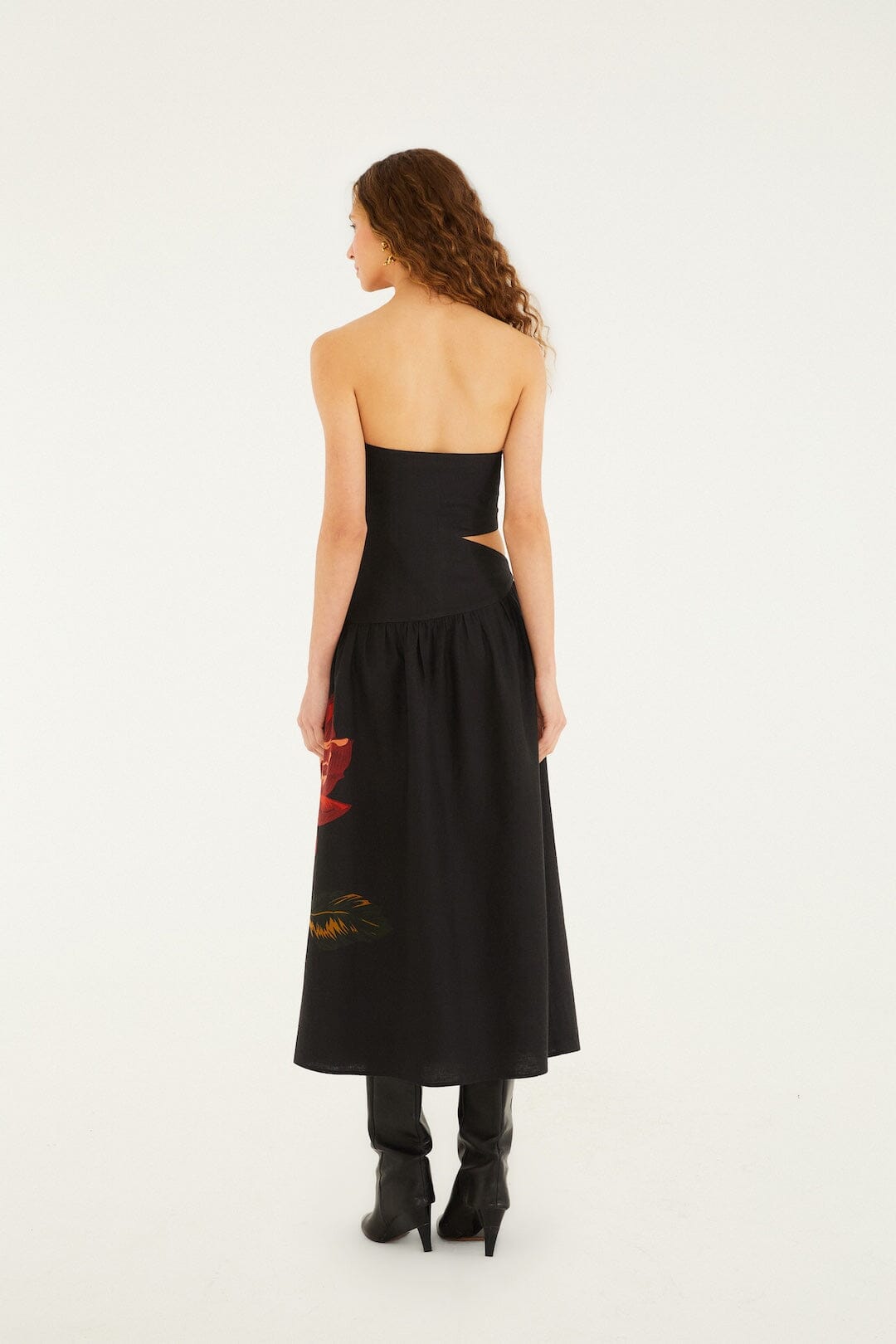 Black Rosalia Artisanal Lenzing™  Ecovero™  Euroflax™  Midi Dress